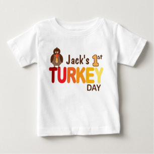 Pojke - första Thanksgivingen i Turkiet Tee Shirt