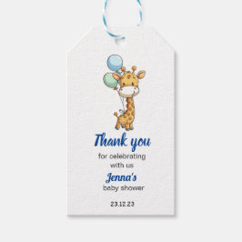 Pojke Giraffe Baby Shower Tack Presentetikett