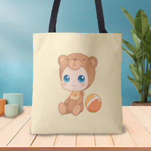 Pojke Girl Bear Jumpdräkt på Gult Tygkasse