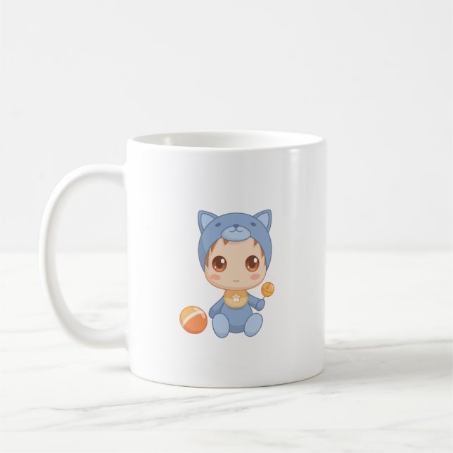 Pojke Girl Cat Jumpdräkt Kaffemugg (Vänster)