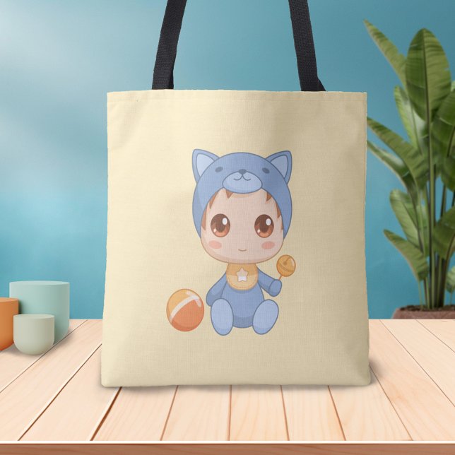 Pojke Girl Cat Jumpdress på Gult Tygkasse (Skapare uppladdad)