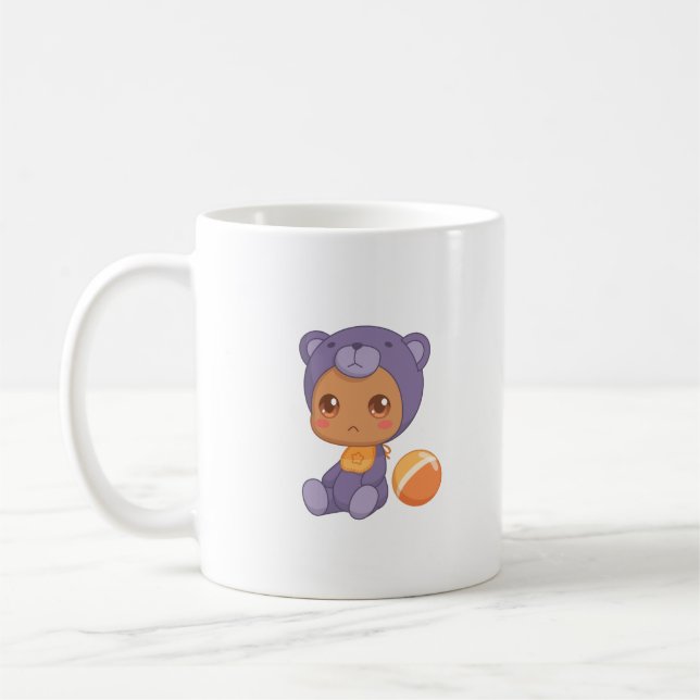 Pojke Girl Lila Bear Jumpdrädräkt Kaffemugg (Vänster)