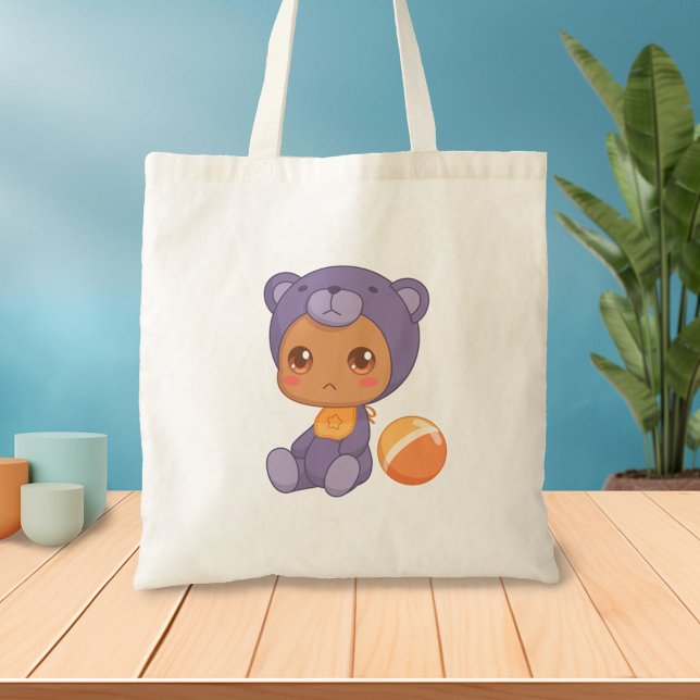 Pojke Girl Lila Bear Jumpdrädräkt Tygkasse (Skapare uppladdad)