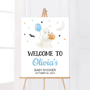 Pojke Halloween Lille Boo Baby Shower Välkommen Poster