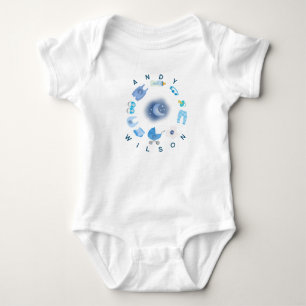 Pojke Halva Måne Stars Blue Färg T Shirt