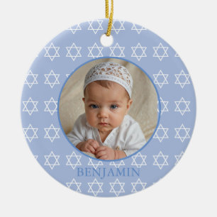 Pojke Hebrew Naming Ceremony Jewish Photo Julgransprydnad Keramik