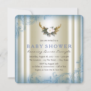 Pojke Hjorthorn Baby Shower Inbjudningar