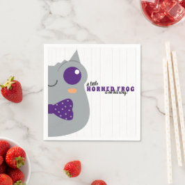 Pojke Hornad Groda Lila Baby Shower Pappersservett