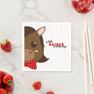 Pojke Horse Red Baby Shower Pappersservett