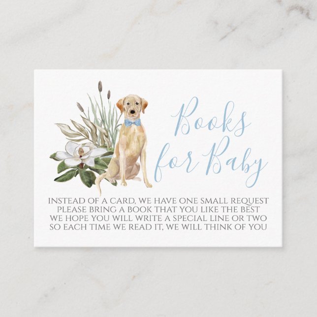 Pojke Hund Baby Shower Bok Request Card Tilläggskort (Framsida)