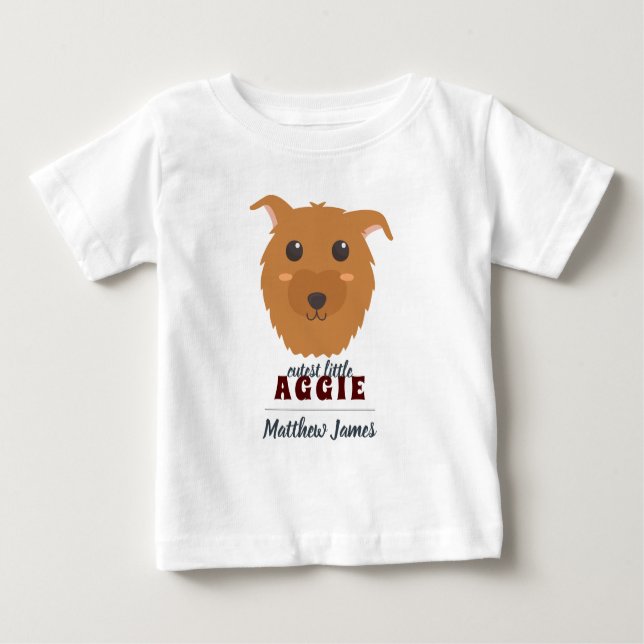 Pojke Hund Maroon T Shirt (Framsida)