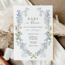 Pojke i Bloom Blåa blommor Baby Shower