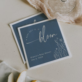 Pojke i Bloom - Dusty Blue Baby Shower Napkin Pappersservett