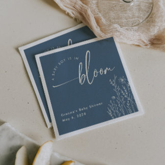 Pojke i Bloom - Dusty Blue Baby Shower Napkin Pappersservett