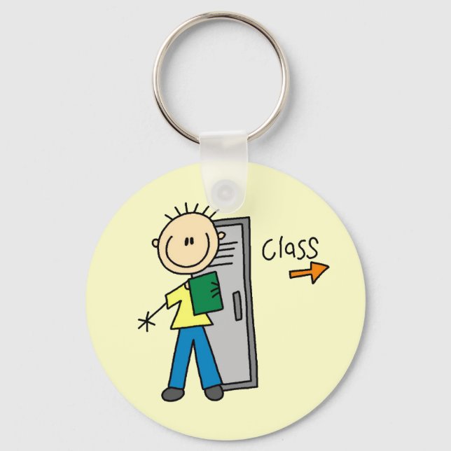Pojke i skolan nyckelring (Framsida)