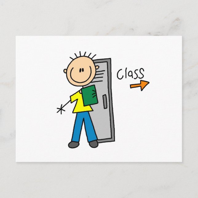 Pojke i skolan vykort (Framsida)