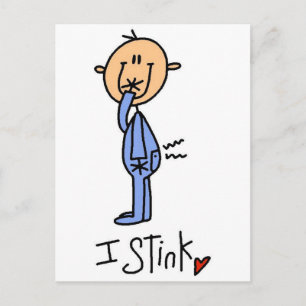 pojke I Stink Tshirts och Gifts Vykort
