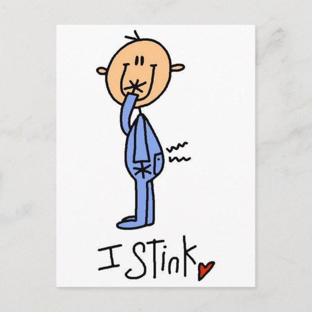 Pojke I Stink Tshirts och Gifts Vykort (Framsida)