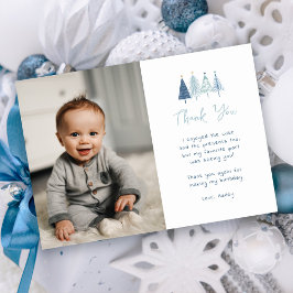 Pojke Julgran Birthday Photo Tackto you Cards Inbjudningar