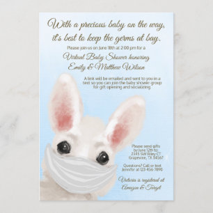 Pojke Kanin Maskerad Online Drive By Baby Shower Inbjudningar