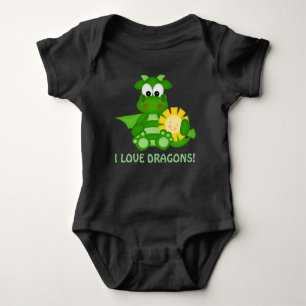 Pojke kärlek Dragons kroppsdräkt T Shirt