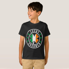 Pojke Kid Lucky Charmer Irländsk Flagga Shamrock T Shirt