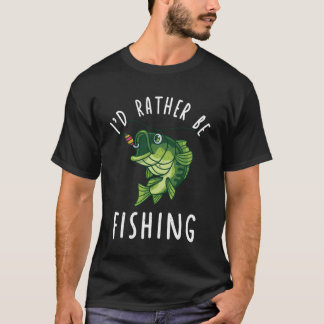 Pojke Kids Jag hellre fiskar-T-shirt Rolig Bass Fi T Shirt