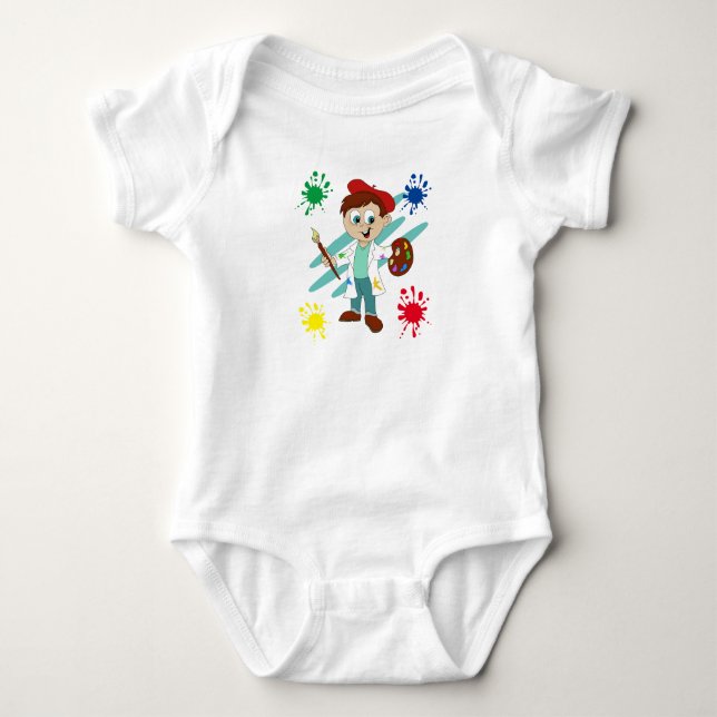 Pojke konstnär, målare t shirt (Framsida)