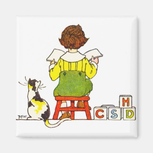 Pojke-läsning Magnet (Framsidan)