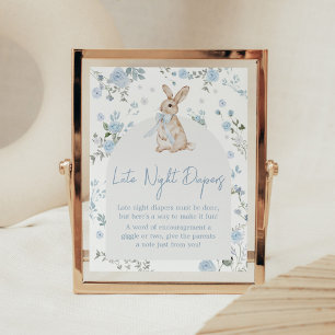 Pojke lite Bunny Baby Shower Late Night Diaper Poster