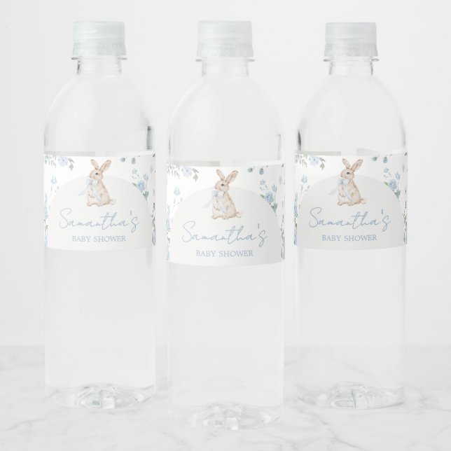 Pojke lite Bunny Baby Shower Vattenflaskor Etikett (Flaskor)