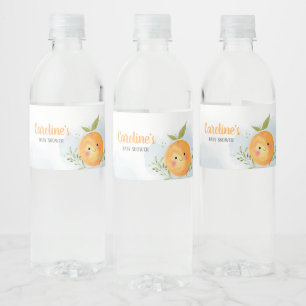 Pojke Liten Gullet Citrus Apelsin Baby Shower Vattenflaskor Etikett