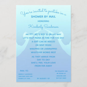 pojke Long Avstånd Shower by Mail Stork Inbjudningar