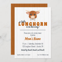 Pojke Longhorn Burnt Orange Baby Shower