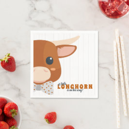 Pojke Longhorn Burnt Orange Baby Shower Pappersservett