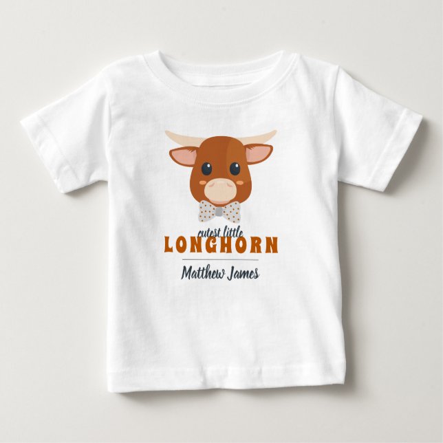 Pojke Longhorn Burnt Orange T Shirt (Framsida)