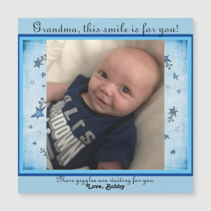Pojke Magnetic Bild Card för mormor