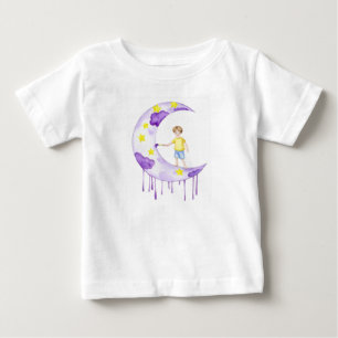 Pojke målar halvmåne t shirt