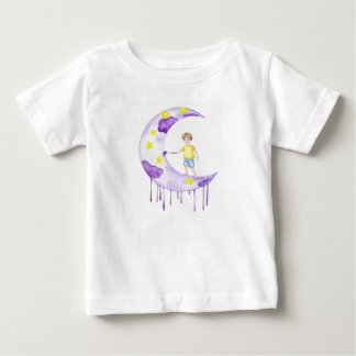 Pojke målar halvmåne t shirt