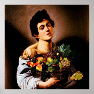 Pojke med Basket av Fruit av Caravaggio Poster