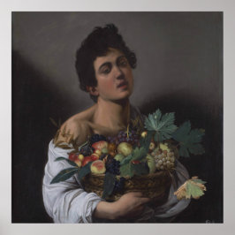 Pojke med Basket av Fruit Poster