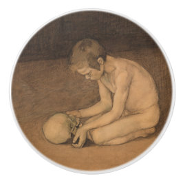 Pojke med dödskalle (av Magnus Enckell) Knopp