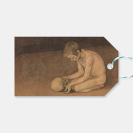 Pojke med dödskalle (av Magnus Enckell) Presentetikett