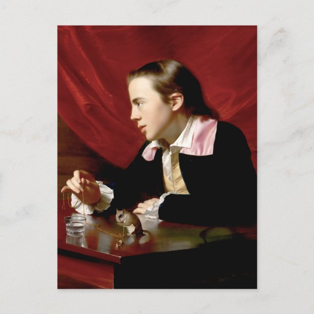 Pojke med ekorre vykort (Framsida)