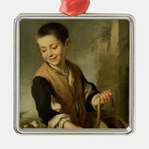 Pojke med en hund, c.1650 julgransprydnad metall