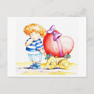 Pojke med hjärta vykort