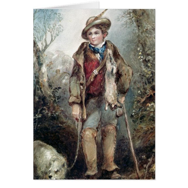 Pojke med kaniner hälsningskort (Framsidan)