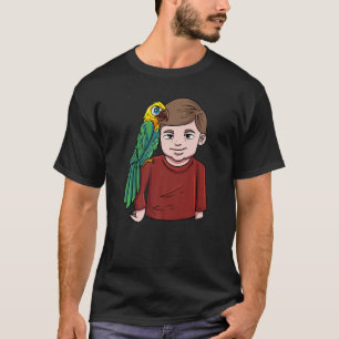 Pojke med papegoja Ara-fågel T Shirt