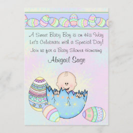 Pojke med Påskägg Baby Shower-inbjudan Inbjudningar