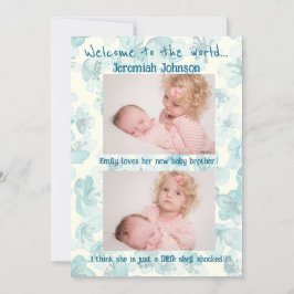 Pojke med Syskon nya ankomst Meddelande